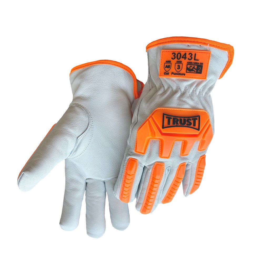 3043 CUT LEVEL A6 TPR BACK FLEECE LINED SELECT GOATSKIN DRIVERS GLOVE