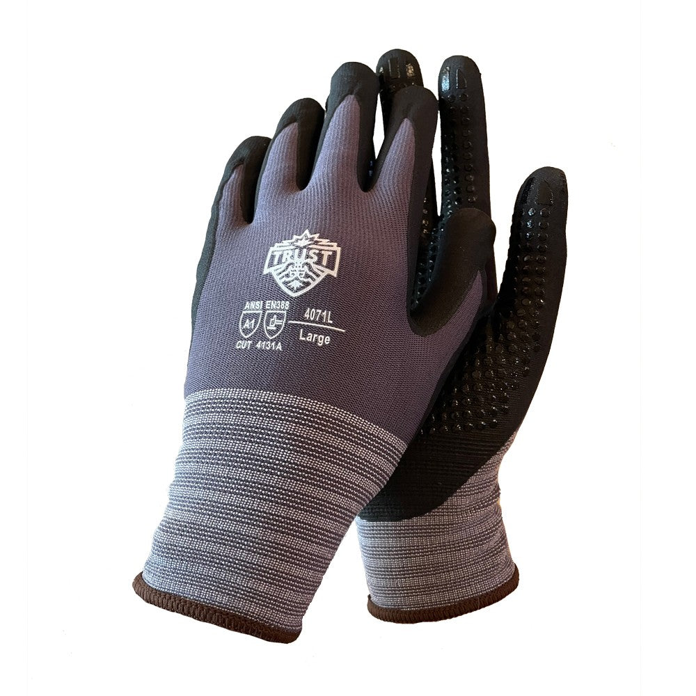 4071 15 GAUGE NYLON/ SPANDEX SHELL DOTTED MICRO FOAM NITRILE COATED GLOVE