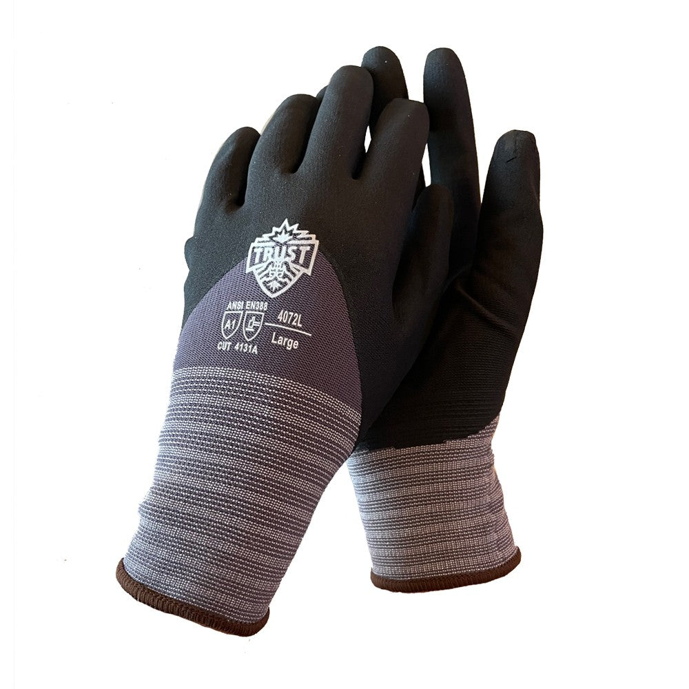 4072 15 GAUGE NYLON/ SPANDEX SHELL ¾ DIP MICRO FOAM NITRILE COATED GLOVE