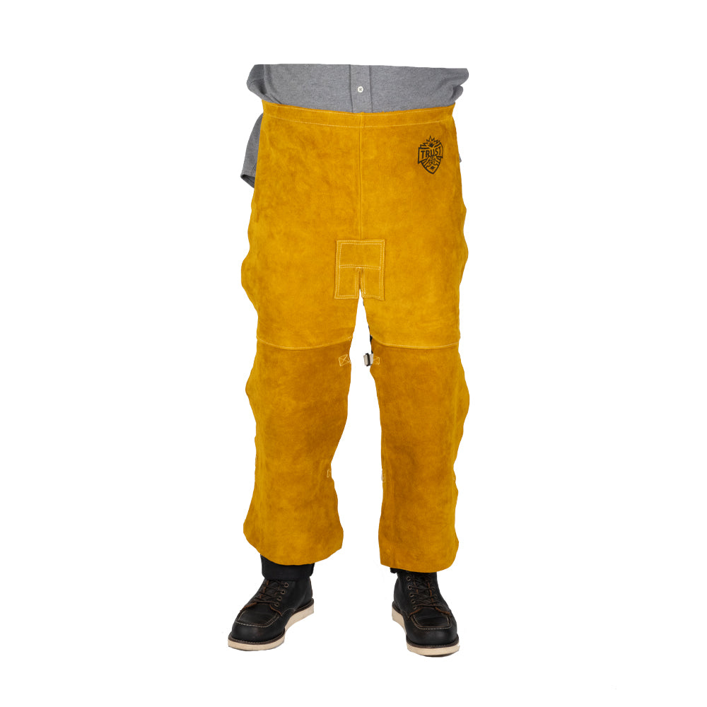 5071 PREMIUM GOLDEN BROWN 24"X36" LEATHER SPLIT LEG WAIST APRON