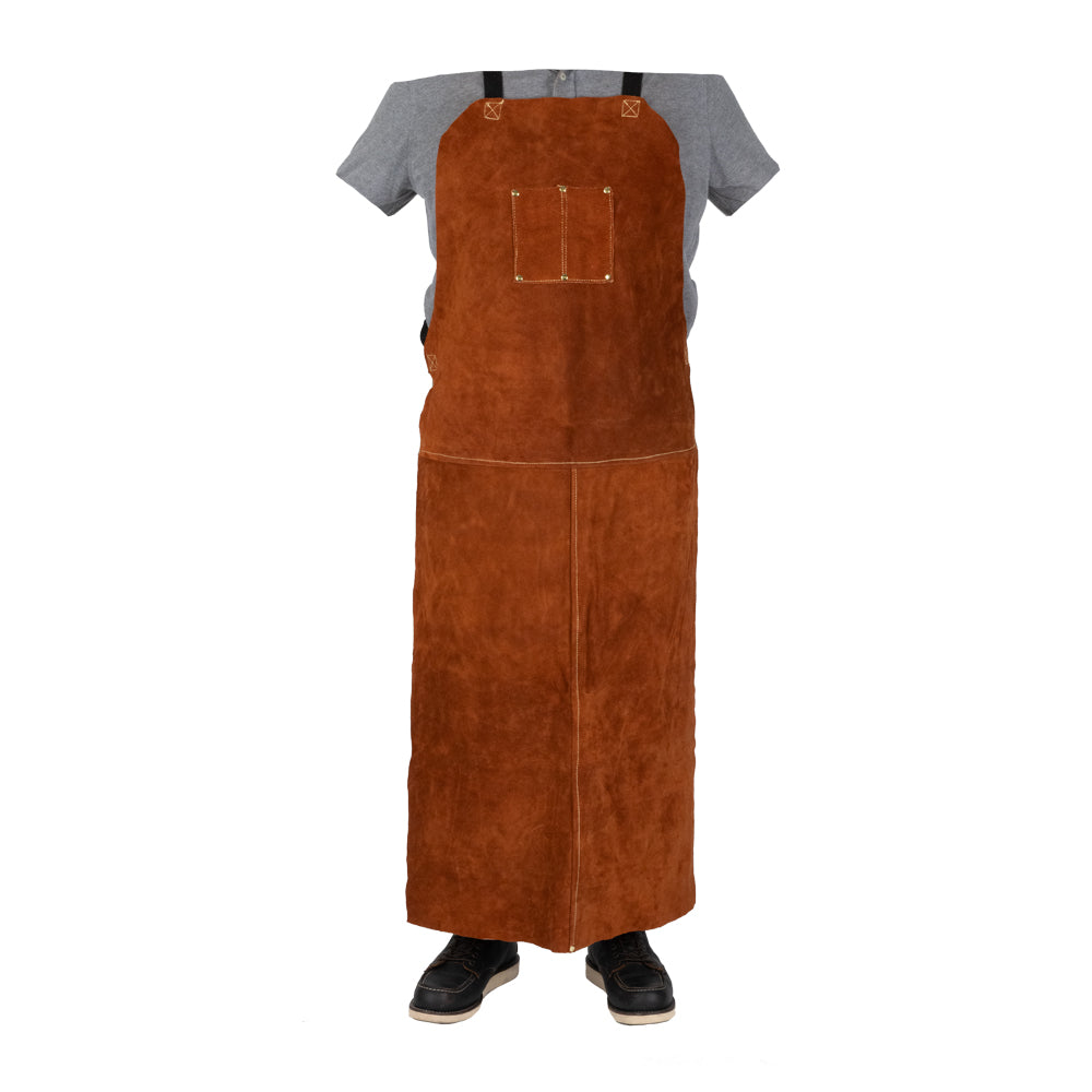 5054 SUPER PREMIUM DARK BROWN 24"X48" LEATHER BIB APRON