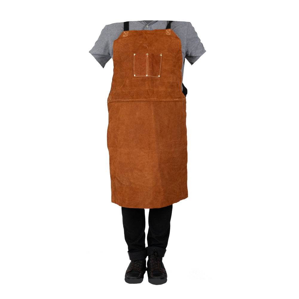 5050 SUPER PREMIUM DARK BROWN 24"X36" LEATHER BIB APRON
