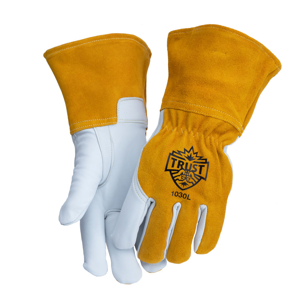 1030 SELECT GOATSKIN/SPLIT COWHIDE FLEECE LINED MIG WELDERS GLOVE