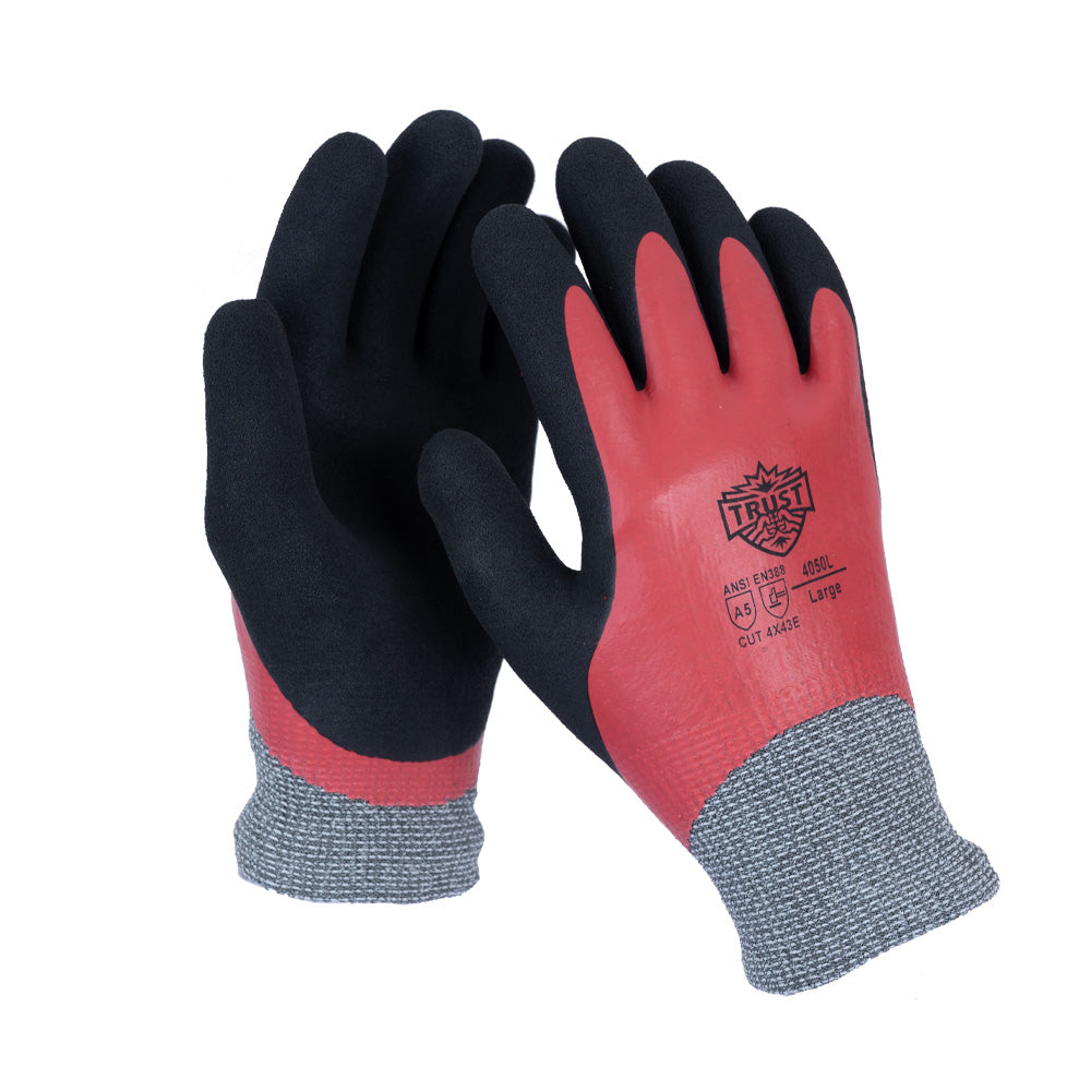 4050 15 GAUGE YARN/7 GAUGE ACRYLIC LATEX CUT LEVEL A5 COATED GLOVE