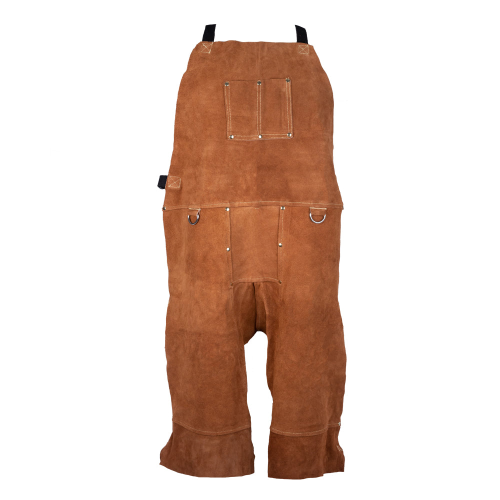5062 SUPER PREMIUM DARK BROWN 24"X42" LEATHER SPLIT LEG BIB APRON