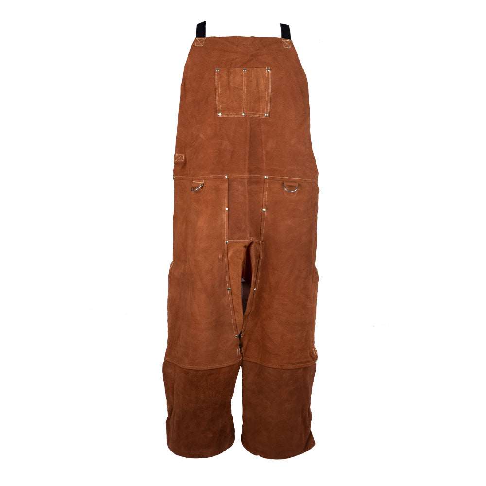 5064 SUPER PREMIUM DARK BROWN 24"X48" LEATHER SPLIT LEG BIB APRON