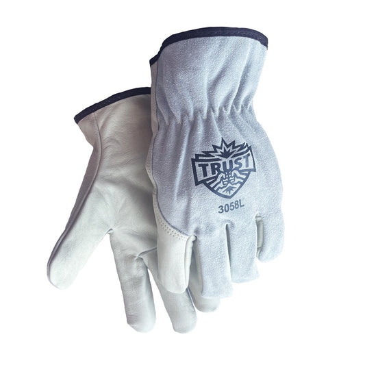3058 STANDARD TOP GRAIN/SPLIT COWHIDE DRIVERS GLOVE