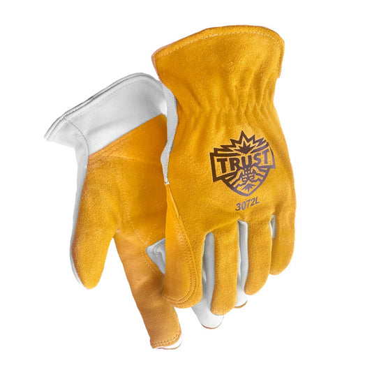 3072 SELECT TOP GRAIN/SPLIT DOUBLE PALM COWHIDE SPOT WELDING DRIVERS GLOVE