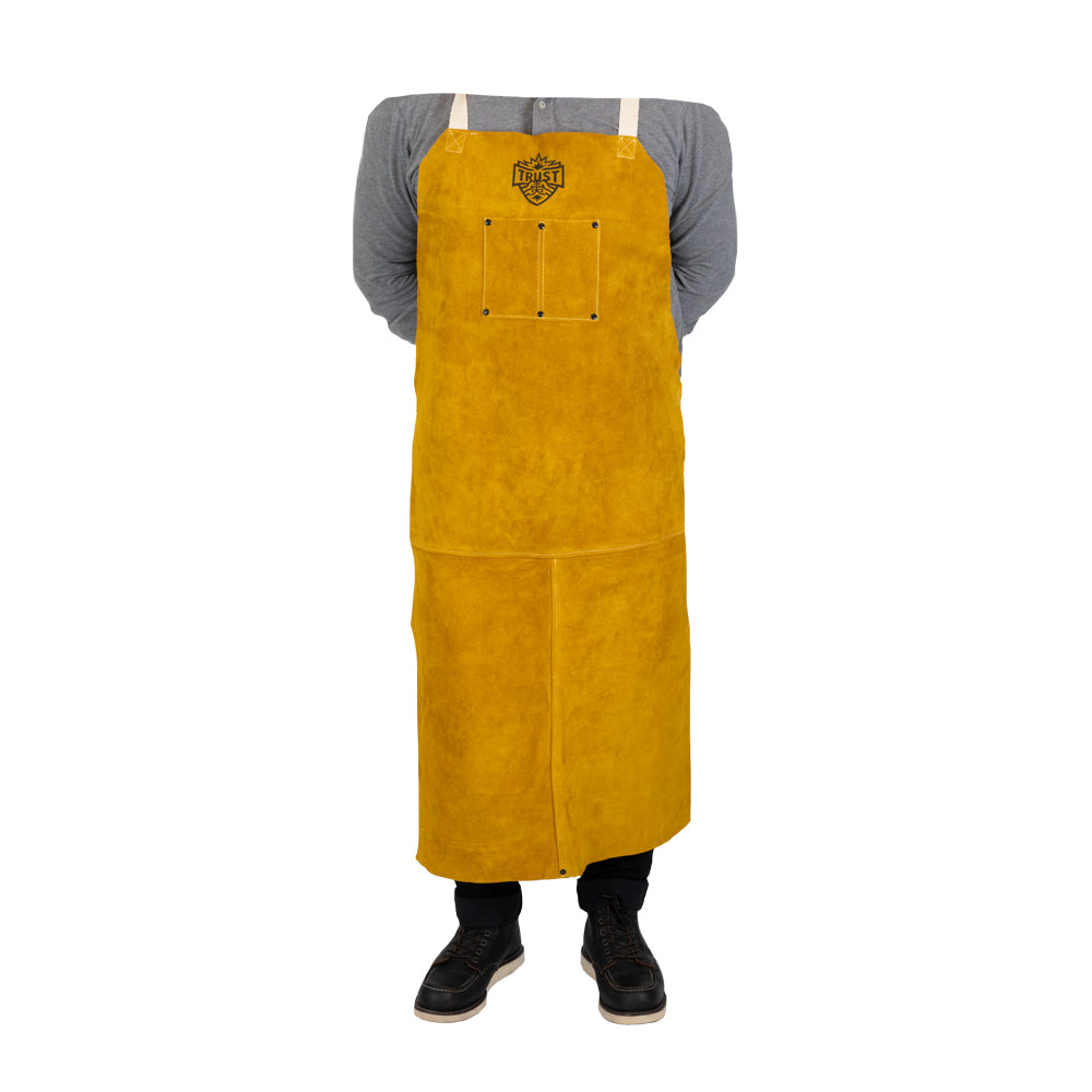5053 PREMIUM GOLDEN BROWN 24"X42" LEATHER BIB APRON