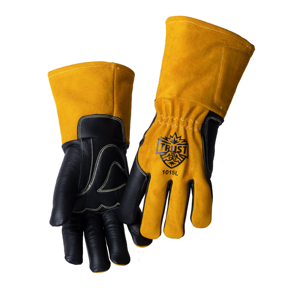 1015 PREMIUM GOATSKIN/SPLIT COWHIDE FLEECE LINED MIG WELDERS GLOVE