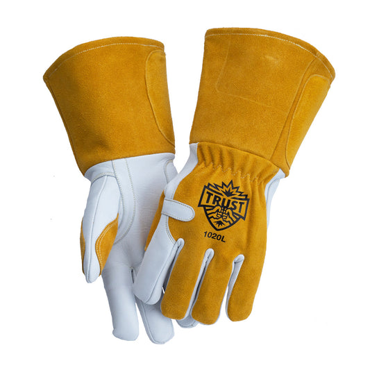 1020 PREMIUM GOATSKIN/SPLIT COWHIDE FLEECE LINED MIG WELDERS GLOVE