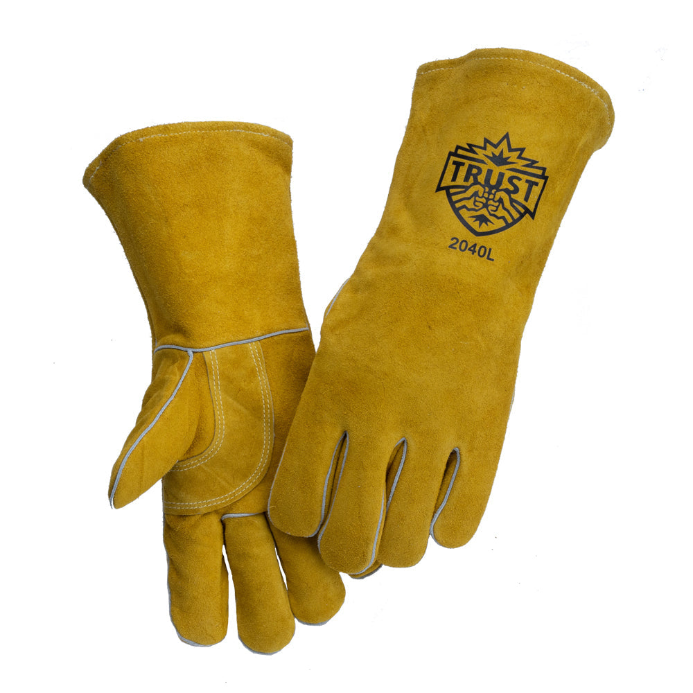 2040L SELECT SHOULDER SPLIT COWHIDE FOAM LINED STICK WELDERS