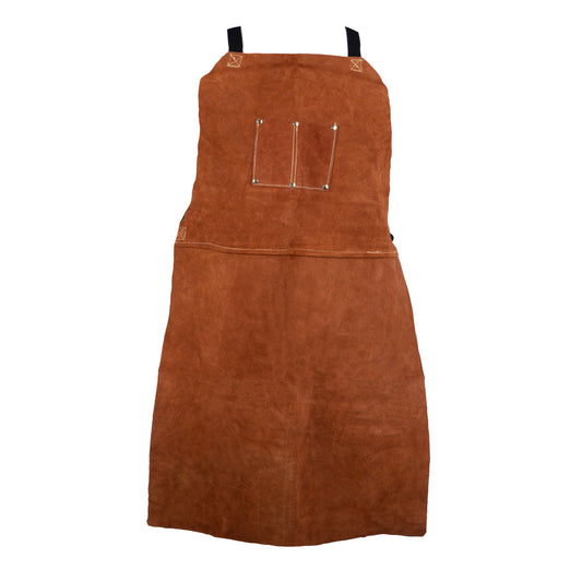 5052 SUPER PREMIUM DARK BROWN 24"X42" LEATHER BIB APRON